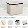 Tamfile Ottoman with Storage, Folding Storage Ottoman with Lock, Vanity Chair with Storage, Fireproof Waterproof Foot Rest Stool with Storage,17 Inches Short Ottoman, Ottoman for Living Room (Beige) - Image 6
