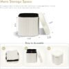 B FSOBEIIALEO Storage Ottoman Cube, Flowers Shaped Ottomans with Storage Foot Stool Footrest for Lving Room, Boucle Ottoman Seat for Dorm Room,Faux Teddy Fur,White 12.6"x12.6"x12.6" - Image 4