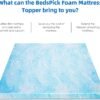 BedsPick 3 Inch Memory Foam Mattress Topper Twin XL, College Dorm Extra Long XL Mattress Toppers Ventilated Gel Infused Soft Foam Single Bed Toppers - Image 3