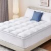 Twin XL Mattress Topper, Plush Extra Thick Mattress Pad Cover with 8-21” Deep Pocket, Cooling Pillow Top Bed Topper for Back Pain & Sleep Comfort, Overfilled Down Alternative Filling, White - Image 2