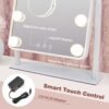 Hompoem Hollywood Vanity Mirror with Lights,12 Led Bulbs,Touch Control Design 3 Colors Dimable,Detachable With 10x Magnification - Image 3
