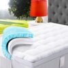 3 Inch Dual Layer Memory Foam Mattress Topper, 2 Inch Memory Foam Plus 1 Inch Down Alternative Pillowtop Mattress Pad, with Bedside Pocket, Support for Back Pain (Twin XL, White) - Image 2