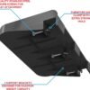 Bedside Shelf for Bunk Beds, Lofts & Bed Frames - Heavy Duty Storage Tray Fits Laptops, Book & Drinks - Great for Students College Dorm Room & Kids Bedroom to Replace Nightstand (Black) - Image 7