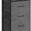 4 Drawers Dresser, Fabric Dresser Storage Tower Unit, Chest of Drawers Organizer with Foldable Fabric Bin, Wood Top and Steel Frame Dresser for Bedroom, Living Room, College Dorm. - Image 7