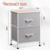 WLIVE Nightstand, 2 Drawer Dresser for Bedroom, Small Dresser with 2 Drawers, Bedside Furniture, Night Stand, End Table with Fabric Bins for Bedroom, Closet, College Dorm, Light Grey - Image 4