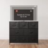 WLIVE Fabric Dresser for Bedroom, Storage Drawer Unit, Dresser TV Stand for 32 40 43 inch TV, Wide Dresser with 8 Large Deep Drawers for Office, College Dorm, Charcoal Black - Image 9