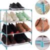 Xerhnan 4-Tier Stackable Small Shoe Rack, Lightweight Shoe Shelf Storage Organizer for Entryway, Hallway and Closet (blue) - Image 6