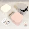 B FSOBEIIALEO Storage Ottoman Cube, Flowers Shaped Ottomans with Storage Foot Stool Footrest for Lving Room, Boucle Ottoman Seat for Dorm Room,Faux Teddy Fur,White 12.6"x12.6"x12.6" - Image 8