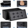 SUPER DEAL Leather Storage Ottoman Bench 30 Inches Folding Footrest with Padded Seat Large Toy Sotrage Chest Long Box for Livingroom Bedroom Entryway, 30"x15"x15", Black - Image 6