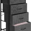 4 Drawers Dresser, Fabric Dresser Storage Tower Unit, Chest of Drawers Organizer with Foldable Fabric Bin, Wood Top and Steel Frame Dresser for Bedroom, Living Room, College Dorm. - Image 2
