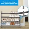 STORAGE MANIAC Expandable Shoe Rack, Stackable Shoe Rack for Closet, Small Shoe Rack Organizer for Entryway, Adjustable Shoe Rack for Garage, Shoe Rack for Front Door, Metal Shoe Rack, Black 2 Tier - Image 5