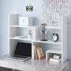 Yak About It Compact Adjustable Dorm Desk Bookshelf - White - Image 3