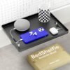 BedShelfie Bedside Shelf for Bunk Bed & Top Bunk, College Dorm Room Essentials, Clip On Nightstand, Bed Side Table Tray Organizer - Cable Catch, Black - Image 2