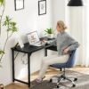 Sweetcrispy Small Computer Office Desk 32 Inch Kids Student Study Writing Work with Storage Bag & Headphone Hooks Modern Simple Home Bedroom PC Table - Image 3