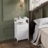 YeTom Nightstand, Bedside Table with 3 Fabric Drawers, Side Table with Open Shelf, End Table with Steel Frame,3 Drawer Dresser for Bedroom, Entryway, College Dorm, Easy Assembly, White - Image 3