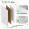 WLIVE Nightstand, Nightstand with 2 Drawers, Bedside Furniture, Night Stand, Small Dresser for Bedroom, College Dorm, End Table with Fabric Bins, Dormitory, White, Size L - Image 7