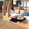 SOLEJAZZ Bedside Shelf for Bed, Foldable Bunk Bed Shelf for Top Bunk Clip On Nightstand with Drawer College Dorm Essential Table Caddy Tray Organizer Bedroom Shelf, Plus Size with Drawer, Black - Image 7