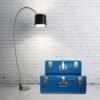 Zanzer Trunk Set - Vintage Style Storage w/Gold Finish Handles & Locks - Space Saving Organizer Home Dorm & Office Use (Blue, 2 Trunks) - Image 5
