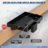 Ronlap Folding Bedside Shelf, Bunk Bed Shelf Organizer for Top Bunk Clip On Nightstand for Loft Bed Plastic Bedside Shelf Tray for Kids with Cupholder Hooks Hanging Cup, Small Size, Black - Image 6