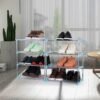 Xerhnan 4-Tier Stackable Small Shoe Rack, Lightweight Shoe Shelf Storage Organizer for Entryway, Hallway and Closet (blue) - Image 9