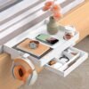 SPACELEAD Bedside Shelf for Bed – College Dorm Room Clip On Nightstand with Cup Holder & Cord Holder&Drawer – Bunk Bed Shelf for Organizer Top for Bedroom (White，Plastic) - Image 2