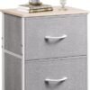 WLIVE Nightstand, 2 Drawer Dresser for Bedroom, Small Dresser with 2 Drawers, Bedside Furniture, Night Stand, End Table with Fabric Bins for Bedroom, Closet, College Dorm, Light Grey - Image 2