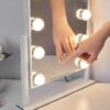 Vanity Mirror with Lights,Lighted Vanity Mirror with 9 Dimmable Bulbs for Dressing Room & Bedroom,3 Color Lighting,Modes Detachable 10x Magnification 360°Ratation(White) - Image 6