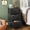 WLIVE Dresser with 3 Drawers, Fabric Nightstand, Organizer Unit, Storage Dresser for Bedroom, Hallway, Entryway, Closets, Sturdy Steel Frame, Wood Top, Easy Pull Handle, Charcoal Black - Image 3