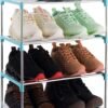 Xerhnan 4-Tier Stackable Small Shoe Rack, Lightweight Shoe Shelf Storage Organizer for Entryway, Hallway and Closet (blue) - Image 2