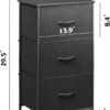 WLIVE Dresser with 3 Drawers, Fabric Nightstand, Organizer Unit, Storage Dresser for Bedroom, Hallway, Entryway, Closets, Sturdy Steel Frame, Wood Top, Easy Pull Handle, Charcoal Black - Image 4