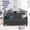 STHOUYN Comfy Loveseat Sofa Small Grey Couch Small Spaces, Small Love Seat Bedroom, Mid Century Modern Couches Living Room Dorm Office, 2 Seater Couch Deep Seat Sofas, 57”W (Dark Grey (Loveseat)) - Image 3