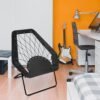 Zenithen Foldable Portable Black Hexagon Folding Bungee Chair, Perfect for Dorm Rooms, Bed Rooms, and Living Room, Use for Reading, Studying or Gaming, Black, 32" (Pack of 2) - Image 3