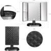 deweisn Trifold Lighted Vanity Makeup Mirror with 21 LEDs Lights,1x/2x/3x Magnification and Touch Screen Dimming,Two Power Supplies Makeup Mirror, Gift for Women - Image 3