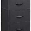 WLIVE Dresser with 3 Drawers, Fabric Nightstand, Organizer Unit, Storage Dresser for Bedroom, Hallway, Entryway, Closets, Sturdy Steel Frame, Wood Top, Easy Pull Handle, Charcoal Black - Image 2