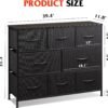 WLIVE Fabric Dresser for Bedroom, Storage Drawer Unit, Dresser TV Stand for 32 40 43 inch TV, Wide Dresser with 8 Large Deep Drawers for Office, College Dorm, Charcoal Black - Image 4