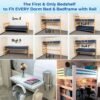 Premium Steel Bedside Shelf, Bunk Bed Shelf Organizer for Top Bunk Clip On Nightstand for College Dorm Loft Bed Bedside Shelf Tray for Kids with Cupholder, Hooks, Cable Organizer (Clamp, White) - Image 3