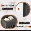WLIVE Dresser with 3 Drawers, Fabric Nightstand, Organizer Unit, Storage Dresser for Bedroom, Hallway, Entryway, Closets, Sturdy Steel Frame, Wood Top, Easy Pull Handle, Charcoal Black - Image 7