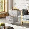 WLIVE Nightstand, 2 Drawer Dresser for Bedroom, Small Dresser with 2 Drawers, Bedside Furniture, Night Stand, End Table with Fabric Bins for Bedroom, Closet, College Dorm, Light Grey - Image 3