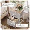 WLIVE Nightstand, 2 Drawer Dresser for Bedroom, Small Dresser with 2 Drawers, Bedside Furniture, Night Stand, End Table with Fabric Bins for Bedroom, Closet, College Dorm, Light Grey - Image 6