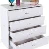 4 Drawer Dresser, White Night Stand Set 2 for Bedroom, Modern 4 Drawer Nightstand, Wood Bed Side Table/Night Stand with Drawers for Small Spaces, College Dorm, Living Room 13" D X 26" W X 29" H - Image 7
