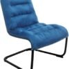 Upholstered Durable Metal Modern Chair with Soft Cushion, Blue - Ideal for Teens, Reading, Home, Living Room, Apartment, College, Bedroom, Dorm, or Accent Chair - Image 2