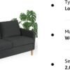TYBOATLE 55" Modern Fabric Loveseat Sofa with 2 USB Charging Ports, Love Seats Furniture Suitable for Small Spaces, Living Room, Office, Soft Couch Easy to Install (Dark Grey) - Image 11