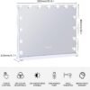 Vanity Mirror with Lights,Makeup Mirror with Lights,23" x 19" Makeup Mirror with 15 Dimmable LED Bulbs,3 Color Lighting Modes,USB Charging Port Touch Control,Sturdy Metal Frame Design,White - Image 7