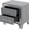 Velvet Nightstand with 2 Drawers, End Table with Storage, Small Dresser, Bedside Table Furniture, Night Stand with Metal Legs for Bedroom, Living Room, College Dorm - Gray - Image 7