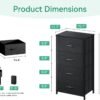 AODK Dresser for Bedroom with 4 Storage Drawers, Small Dresser Chest of Drawers Fabric Dresser with Sturdy Steel Frame, Black - Image 4
