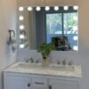Vanity Mirror with Lights,Makeup Mirror with Lights,23" x 19" Makeup Mirror with 15 Dimmable LED Bulbs,3 Color Lighting Modes,USB Charging Port Touch Control,Sturdy Metal Frame Design,White - Image 6