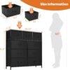Sweetcrispy Dresser, Dresser for Bedroom, Storage Drawers, Tall Fabric Storage Tower with 9 Drawers, Chest Organizer Unit with Wooden Top for Kids Room, Closet, Entryway, Nursery - Image 4