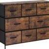 WLIVE Fabric Dresser for Bedroom - Storage Drawer Unit as TV Stand for 32-43 inch TVs - Wide Dresser with 8 Large Deep Drawers for Office, College Dorm, Rustic Brown - Image 6