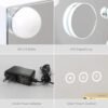 Vanity Mirror with Lights,Makeup Mirror with Lights,23" x 19" Makeup Mirror with 15 Dimmable LED Bulbs,3 Color Lighting Modes,USB Charging Port Touch Control,Sturdy Metal Frame Design,White - Image 8