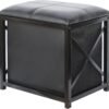 Storage Ottoman, Small Ottoman Foot Rest with Thicker Foam Padded, Faux Leather Ottoman Storage Cubes with Lids Ottoman for Living Room, Bedroom 16.5"*11.8"*15.6" Black - Image 2